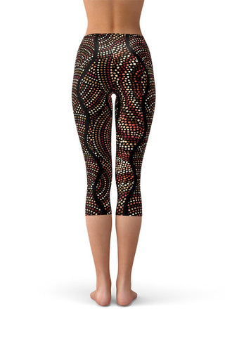 Aboriginal Tribal Capri Women Leggings-Satori Stylez