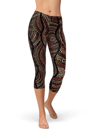 Aboriginal Tribal Capri Women Leggings-Satori Stylez