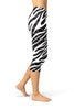 Image of Black and White Zebra Print Capri Leggings