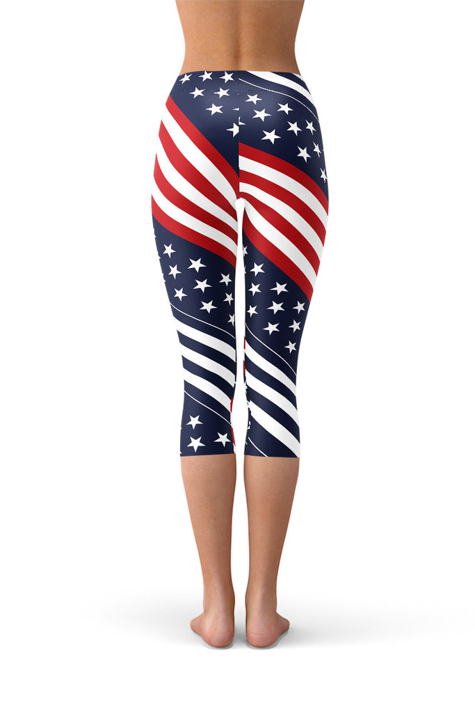 Swirling USA Flag Capris-Satori Stylez