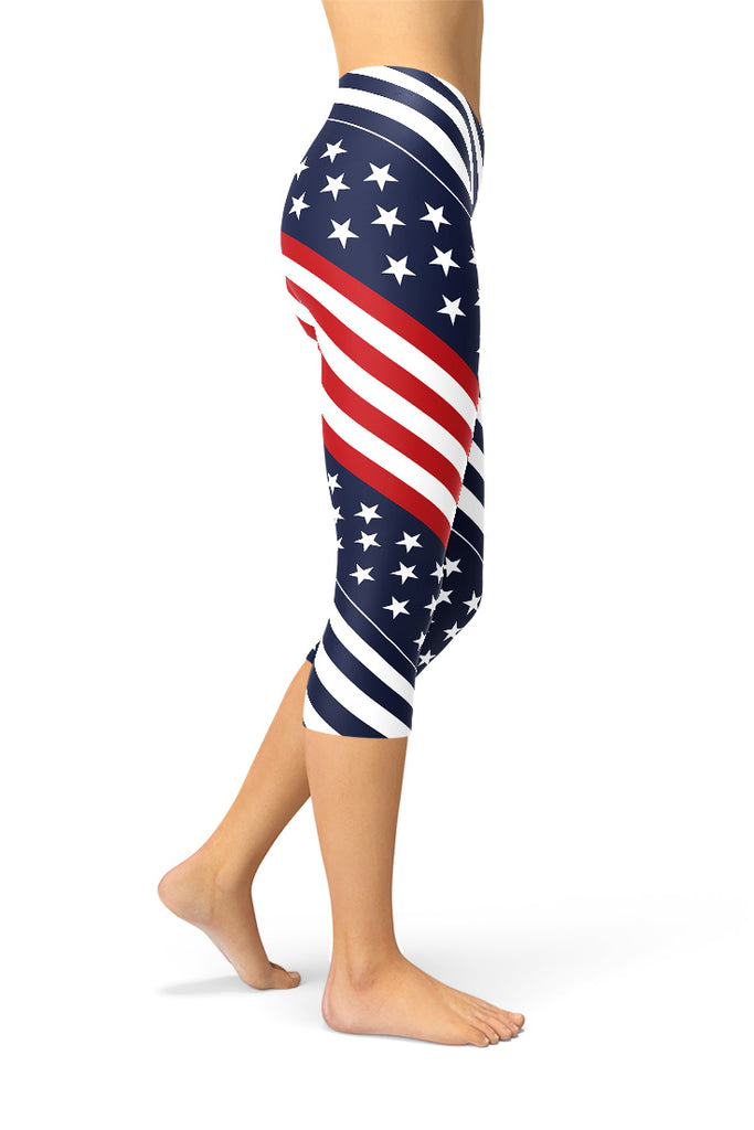 Swirling USA Flag Capris-Satori Stylez