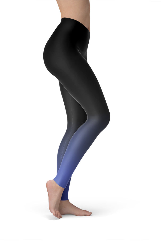 Black to Blue Ombre Leggings-Satori Stylez