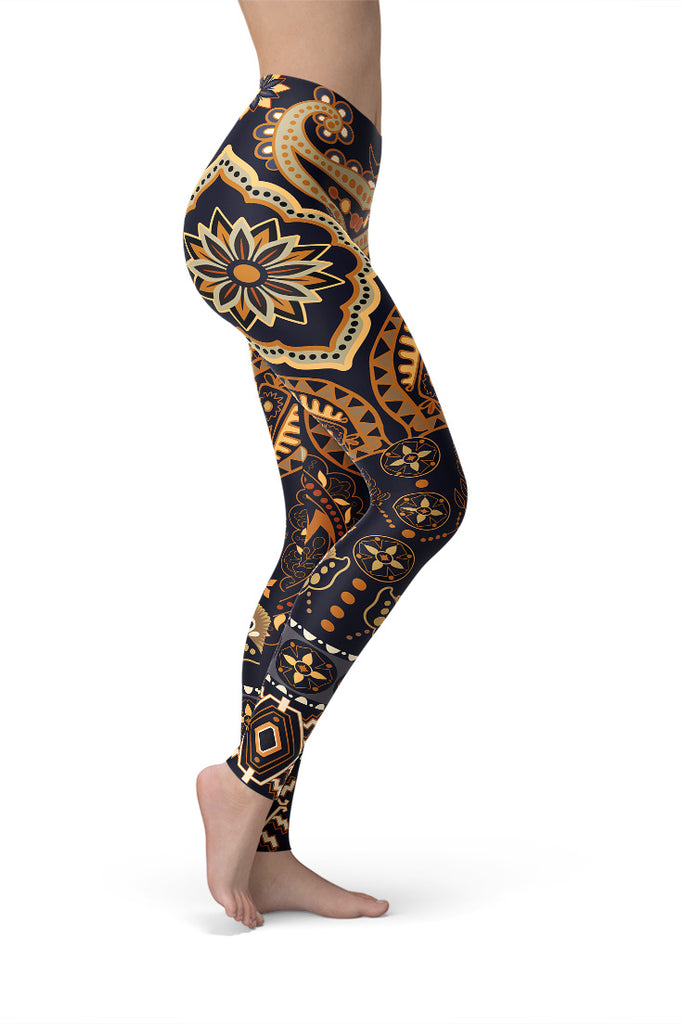 Ornamental Tribal Yoga Leggings - Version Two-Satori Stylez