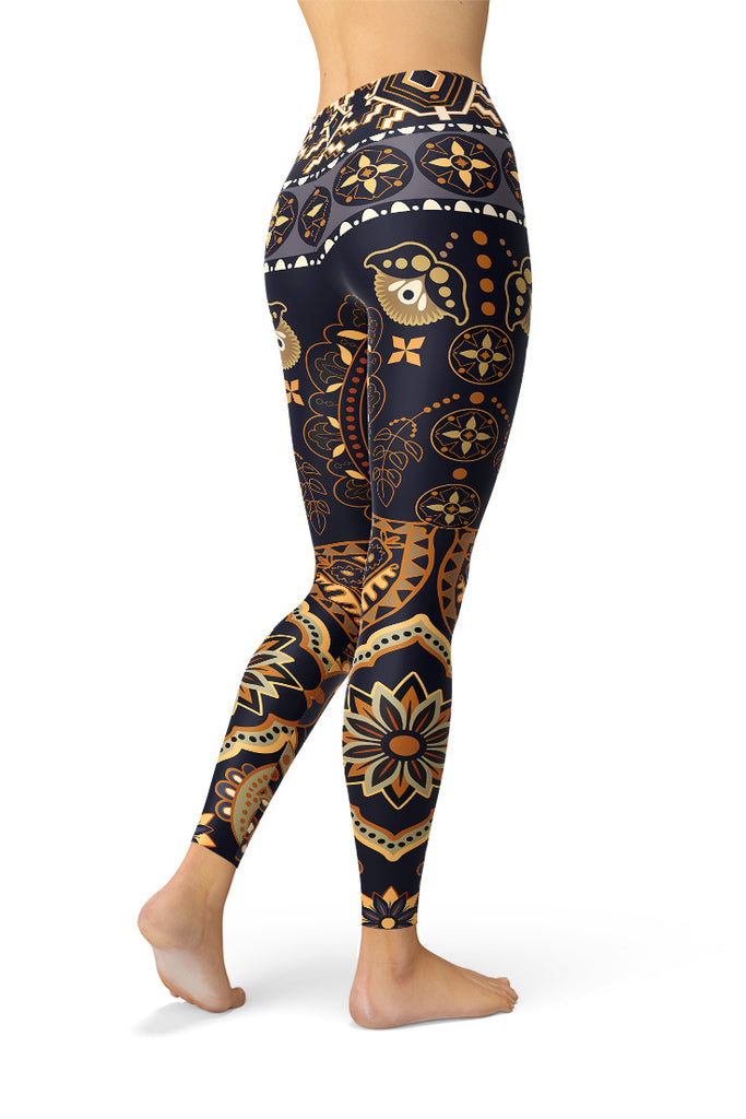 Ornamental Tribal Yoga Leggings - Version One-Satori Stylez