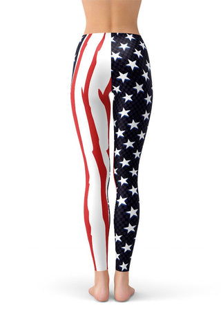 American Flag Women's Leggings-Satori Stylez