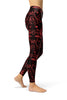 Image of Black & Red Vines Yoga Leggings-Satori Stylez