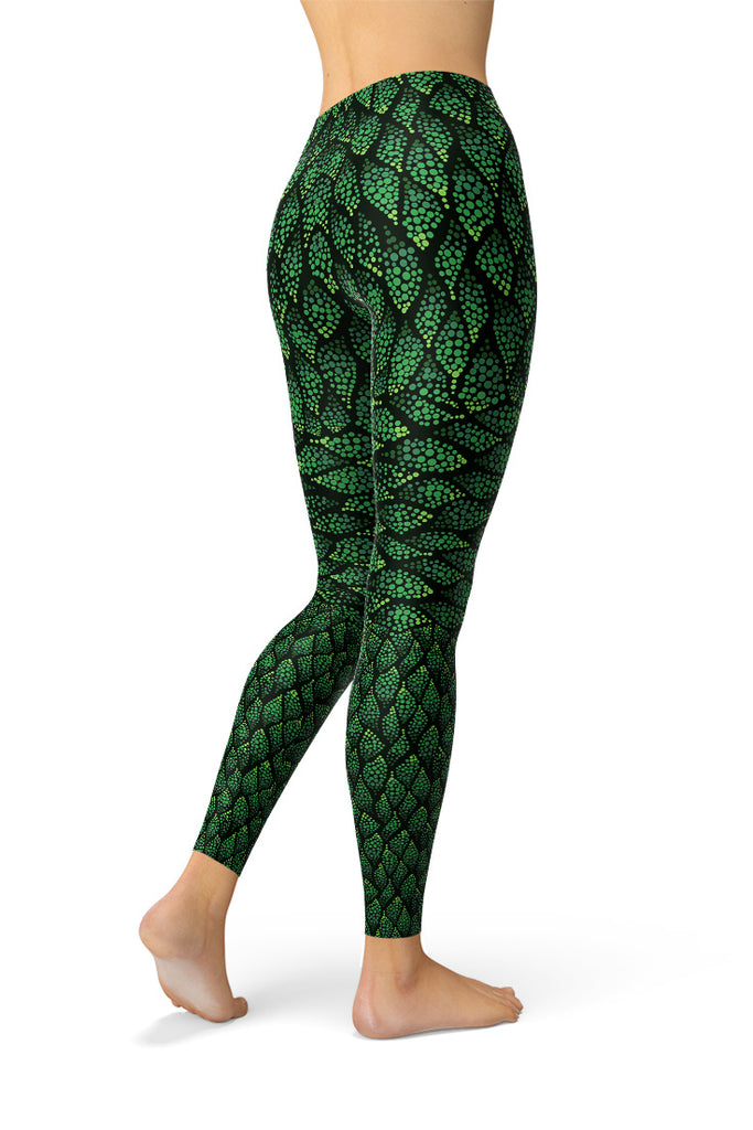 Magical Forest Green Pixie Leggings-Satori Stylez