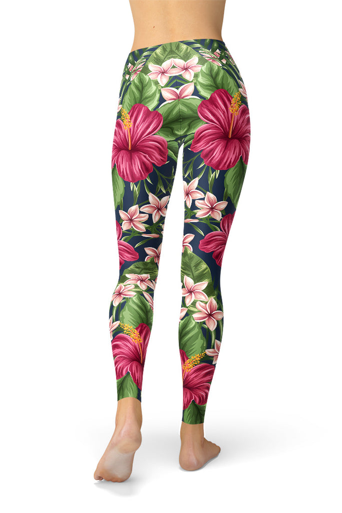 Tropical Floral Women's Leggings-Satori Stylez