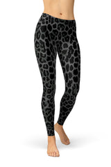 Black Leopard Women's Leggings-Satori Stylez
