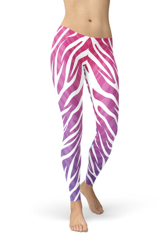 Ombre Zebra Print Leggings-Satori Stylez