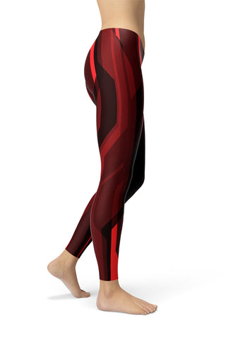 Tron Red Running Leggings-Satori Stylez
